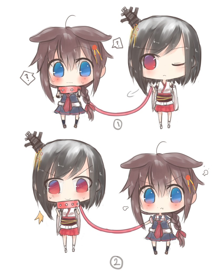 shigure and yamashiro (kantai collection) drawn by hinagi_(fox_priest)