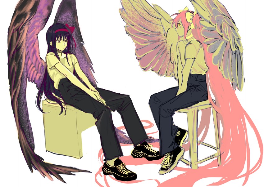 akemi homura, kaname madoka, ultimate madoka, and akuma homura (mahou shoujo madoka magica and 1 more) drawn by koyomania