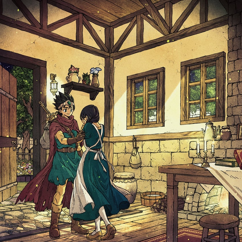 roto and hero's mother (dragon quest and 1 more) drawn by toriga