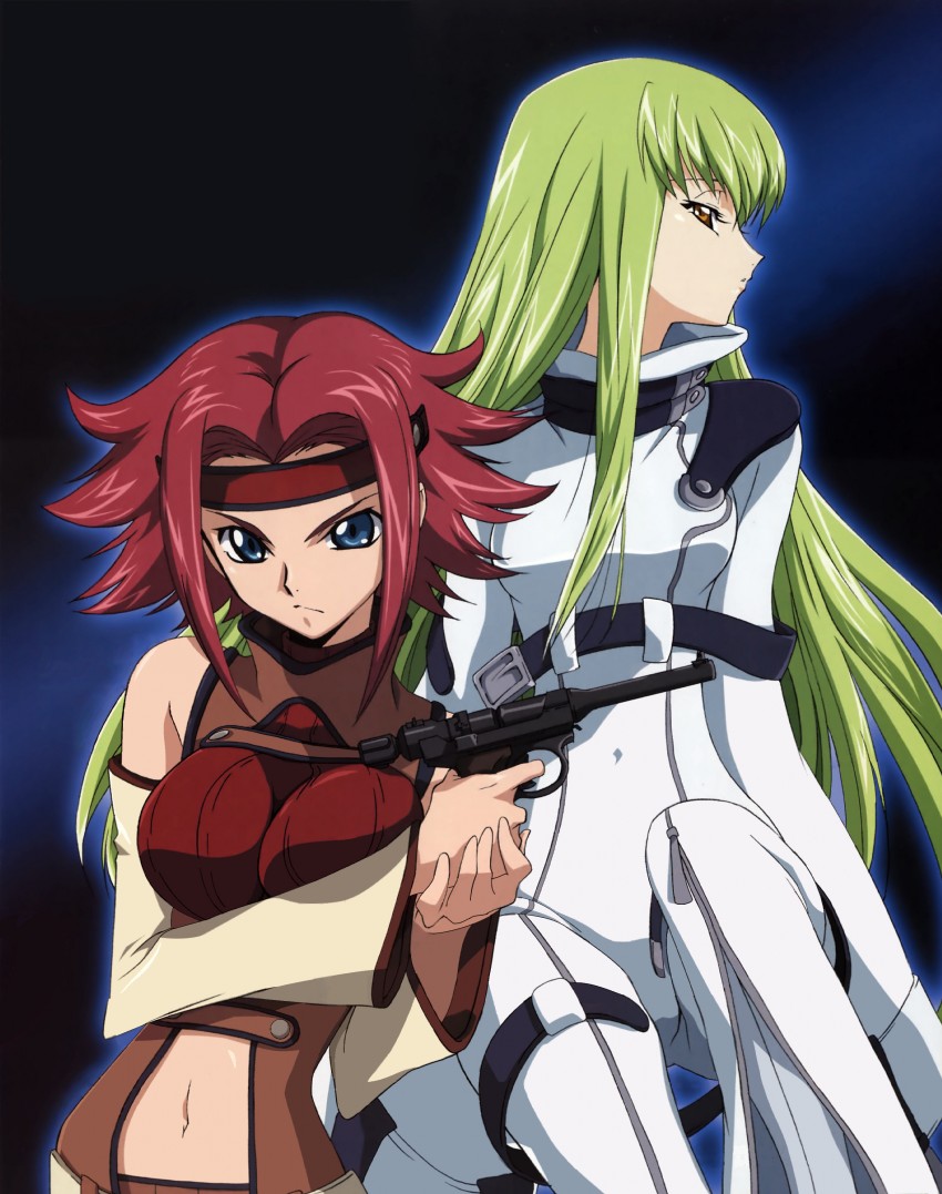 c.c. and kouzuki kallen (code geass) drawn by shingou_yasushi