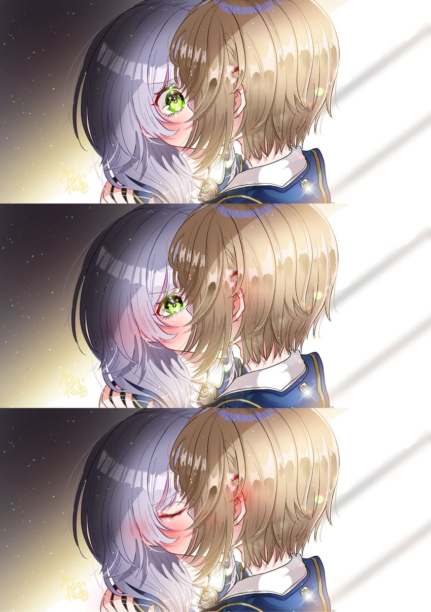 kayamori ruka and izumi yuki (heaven burns red) drawn by goslingwallows