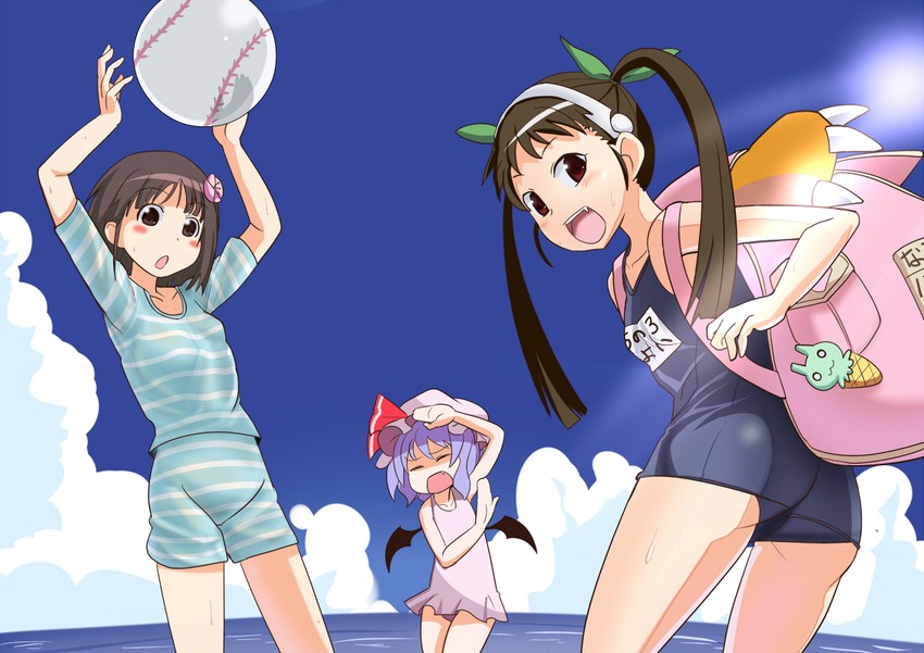 remilia scarlet, hachikuji mayoi, and suzukawa koume (touhou and 3 more) drawn by chiyomi