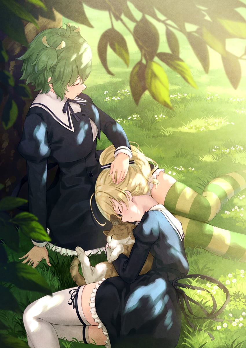 ando tazusa and yoshimura thi mai (assault lily) drawn by nuenue