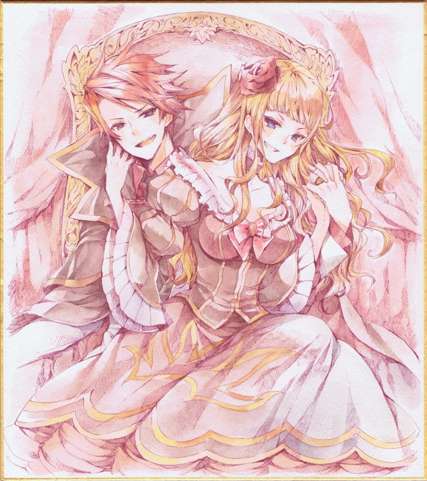 beatrice and ushiromiya battler (umineko no naku koro ni) drawn by hanokage