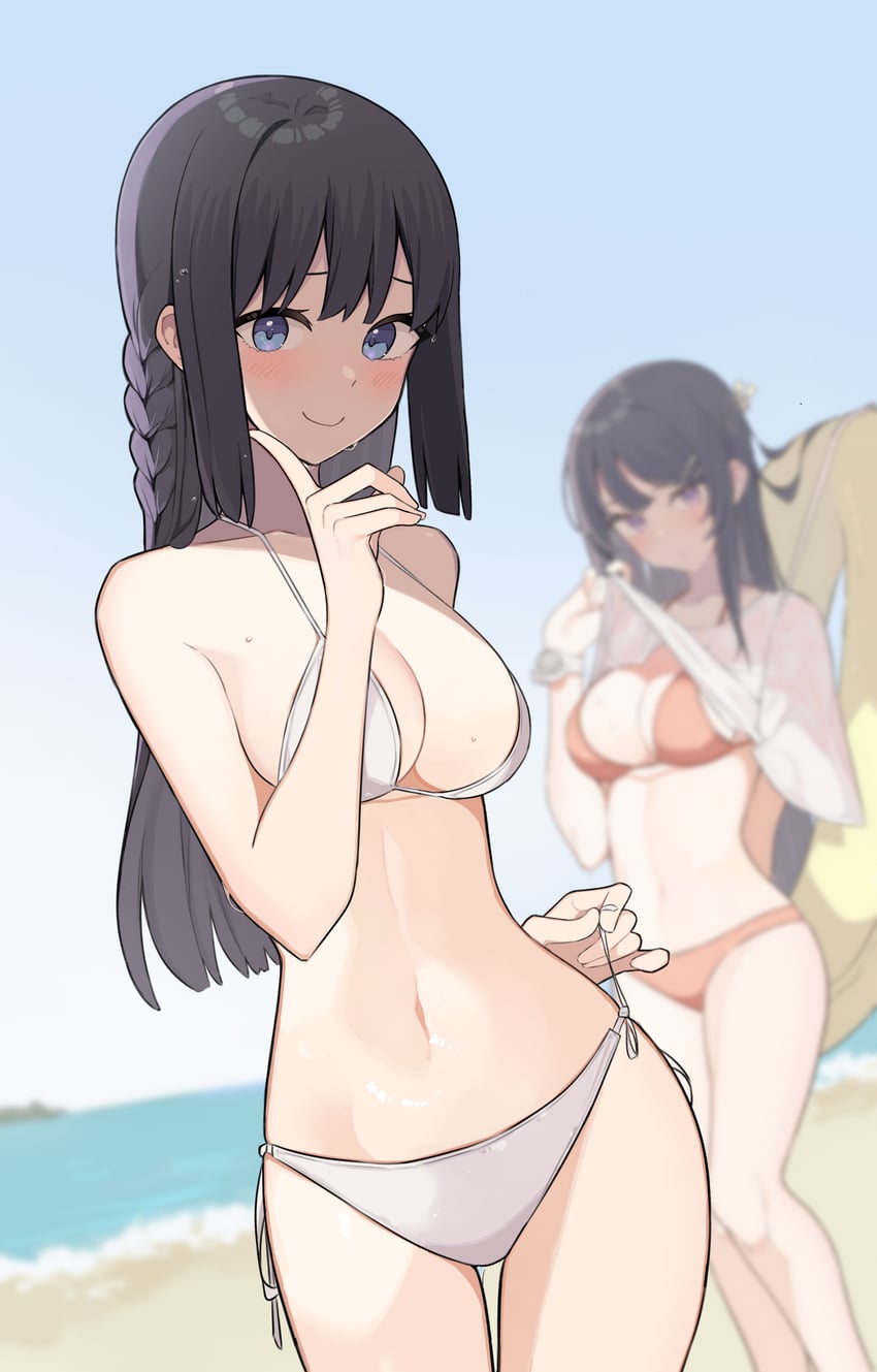 sakurajima mai and makinohara shouko (seishun buta yarou) drawn by asakura_nuruma