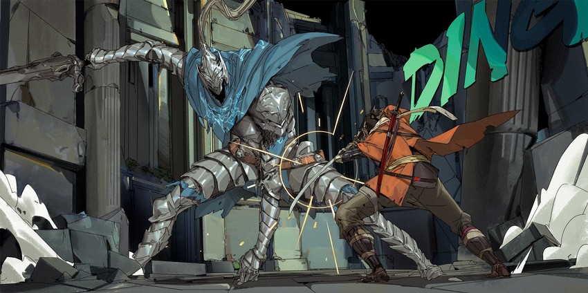 sekiro and artorias the abysswalker (dark souls and 3 more) drawn by tooboshoo