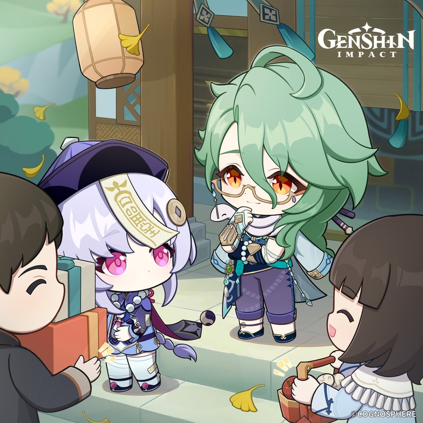 qiqi, baizhu, and changsheng (genshin impact)