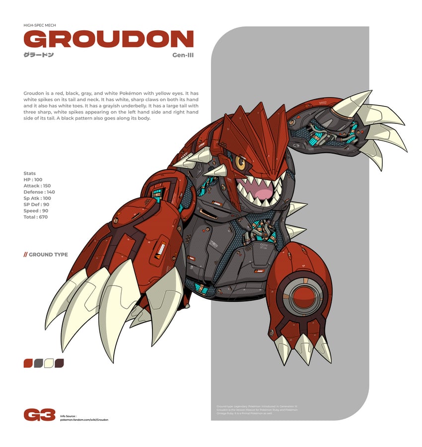 groudon (pokemon) drawn by epik_comeback