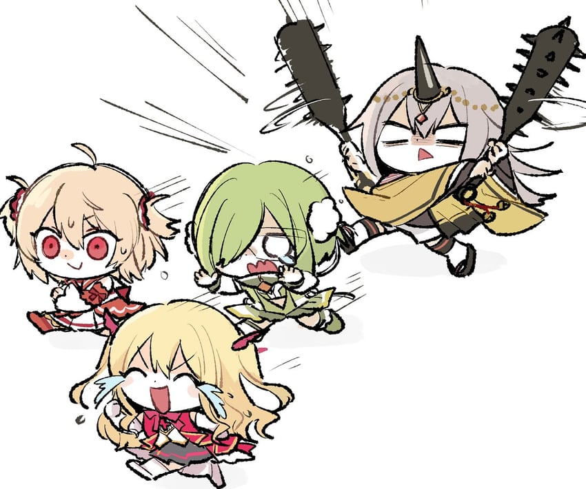 kureha yuna, ayano rika, miyabi shigure, and ami ria (mahou shoujo madoka magica and 1 more) drawn by boyano