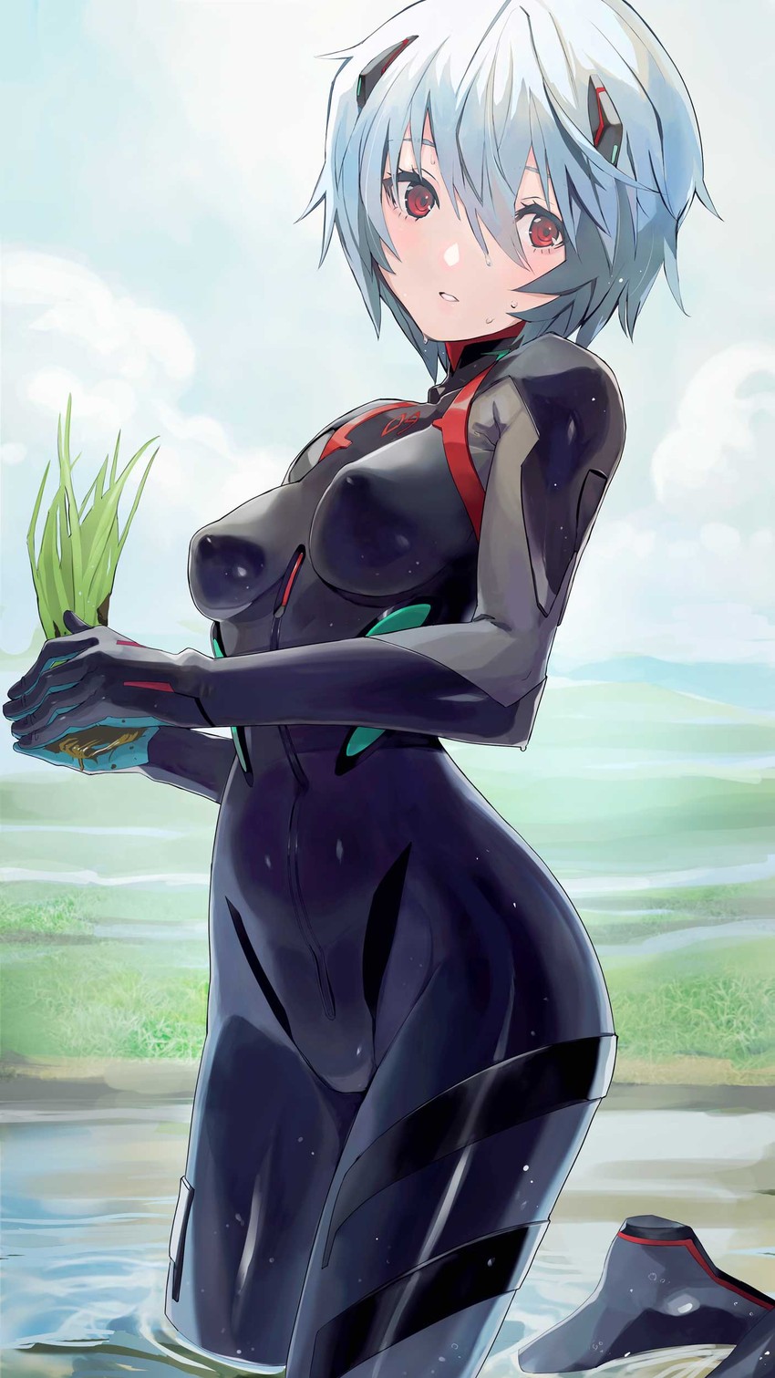ayanami rei (neon genesis evangelion and 2 more) drawn by taishi_(picchiridou)