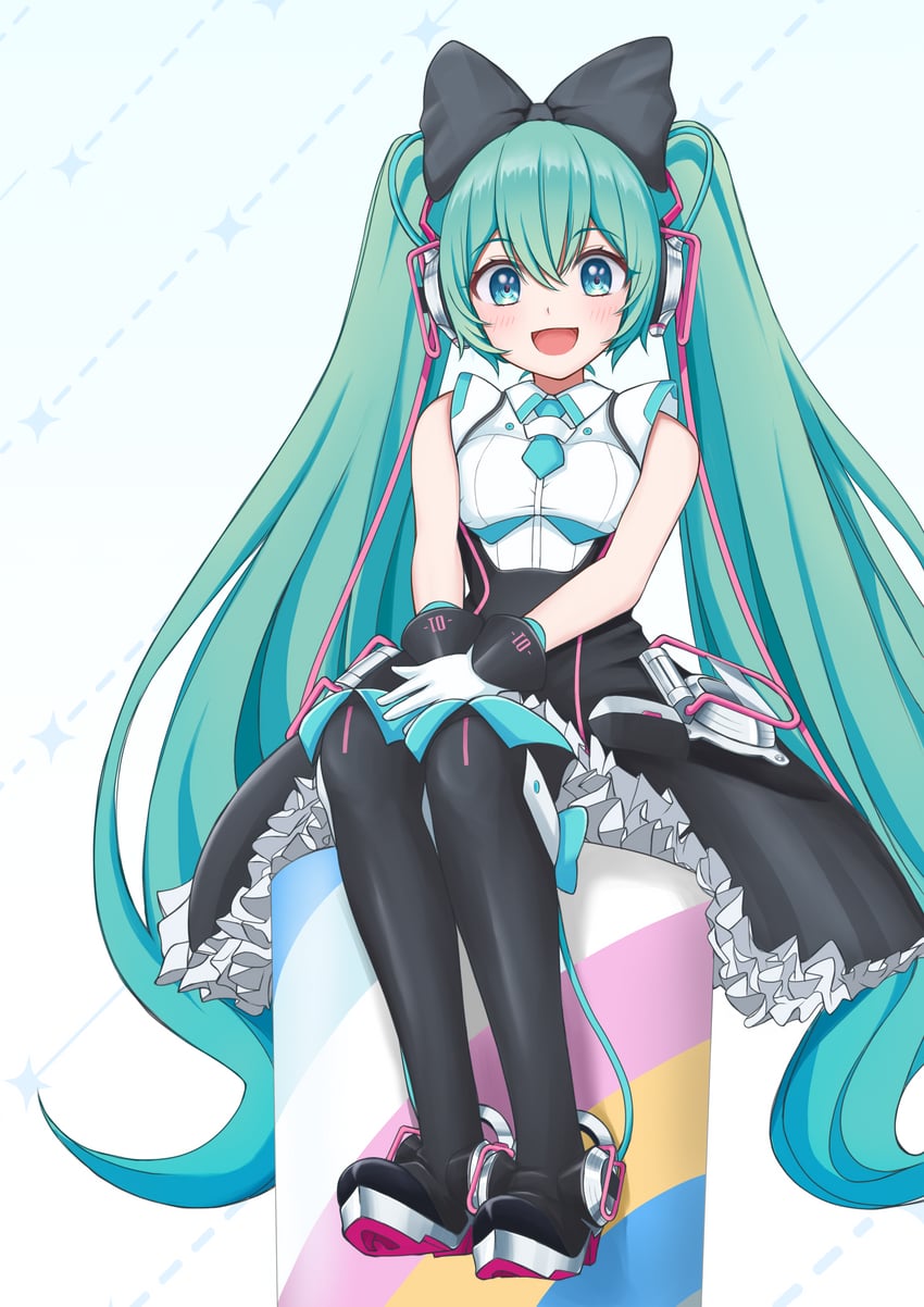 hatsune miku and magical mirai miku (vocaloid and 1 more) drawn by nekoinu_bamboo