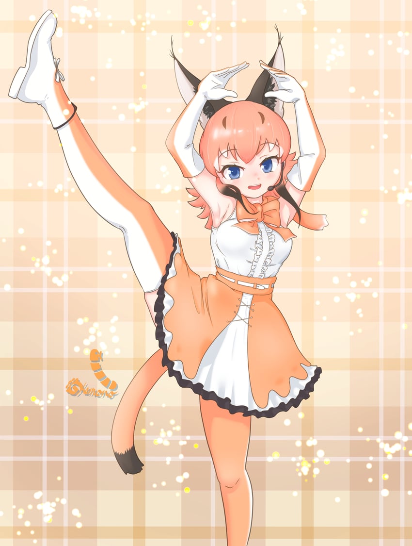 caracal (kemono friends and 1 more) drawn by nokemono-san_(bocchi_friend)