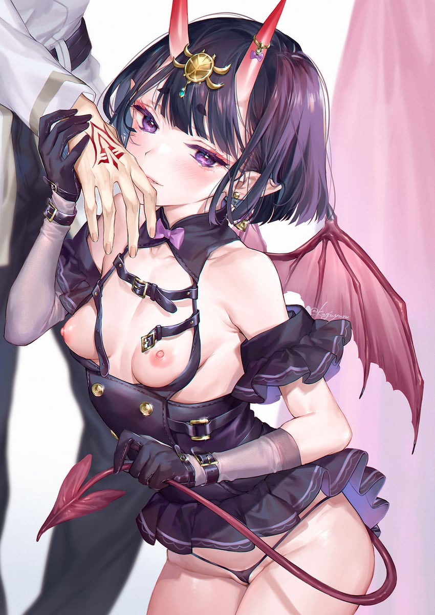 fujimaru ritsuka and shuten douji (fate and 1 more) drawn by kaguyuzu