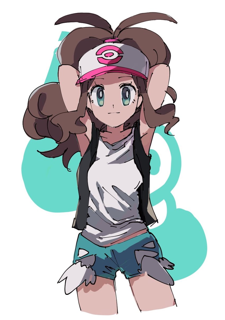 hilda (pokemon and 1 more) drawn by shichibee_(stm_mimi)
