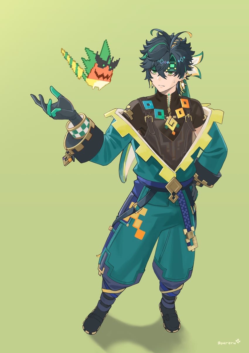 kinich and ajaw (genshin impact) drawn by afureru_colors