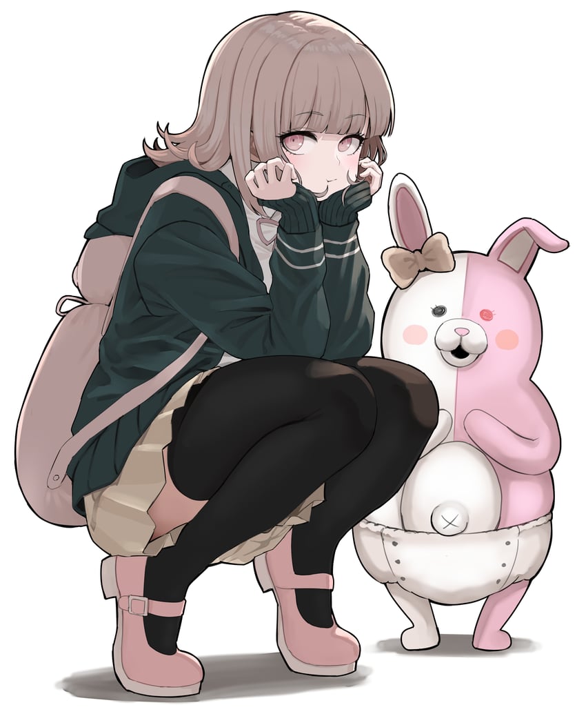 nanami chiaki and monomi (danganronpa and 1 more) drawn by mameroku