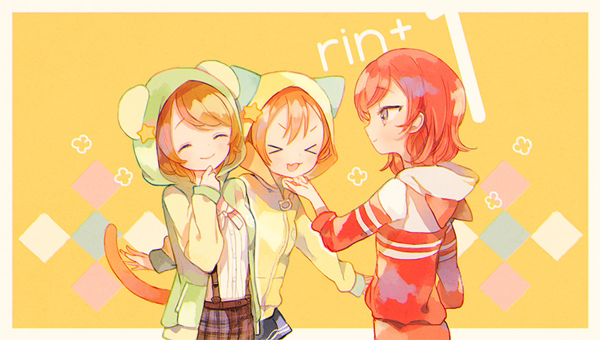 nishikino maki, hoshizora rin, and koizumi hanayo (love live! and 1 more) drawn by pechika