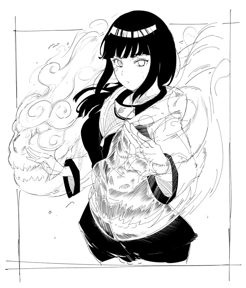 hyuuga hinata (naruto and 1 more) drawn by alp