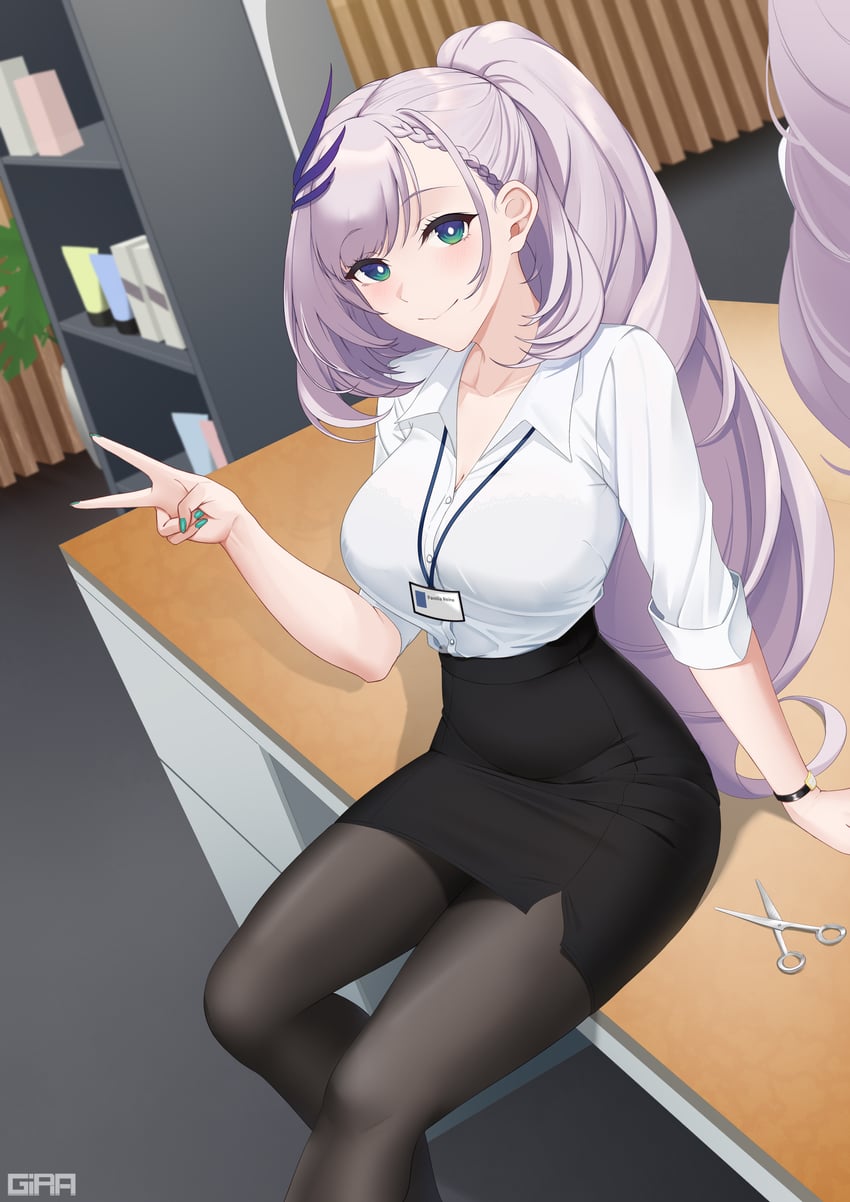pavolia reine (hololive and 1 more) drawn by girarikyo