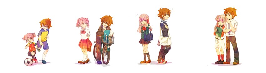 handa shin'ichi and kisaragi mako (inazuma eleven go and 1 more) drawn by haco4_(aiko)