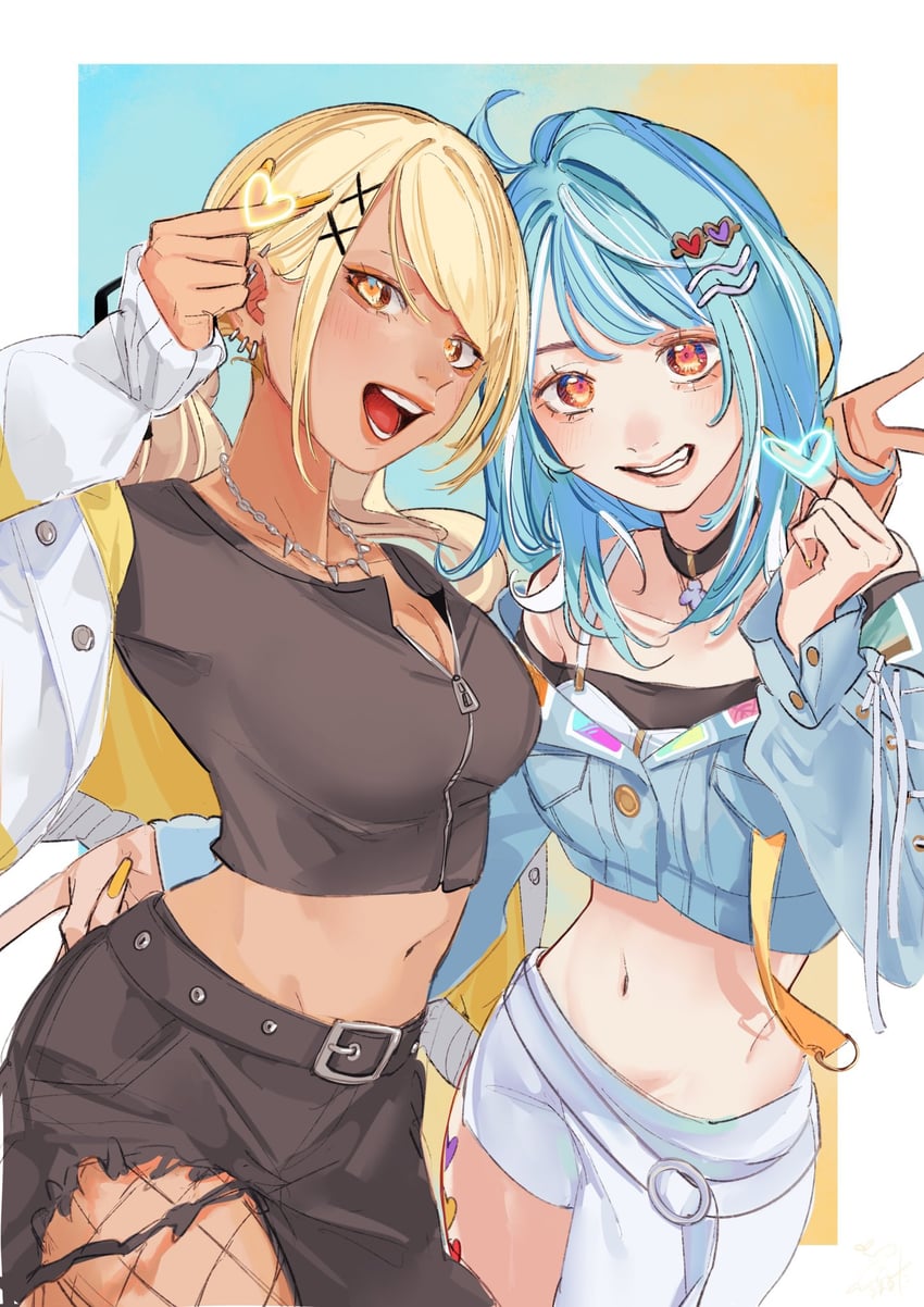 kaminari qpi and shiranami ramune (vspo!) drawn by zoramaruta