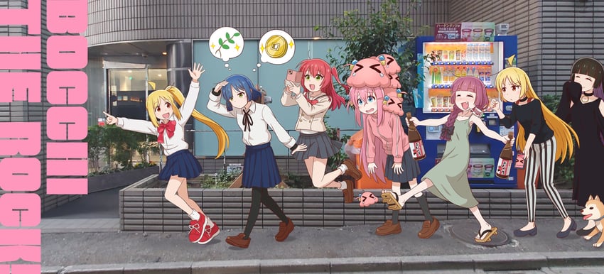 gotoh hitori, kita ikuyo, ijichi nijika, yamada ryo, hiroi kikuri, and 2 more (bocchi the rock!) drawn by tamakon_(twit_kon)