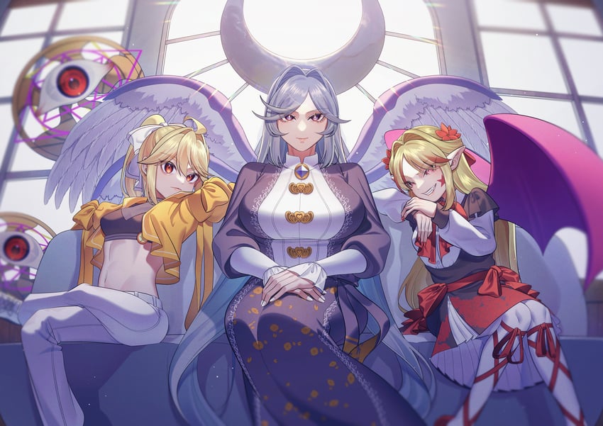 sariel, elis, and yuugenmagan (touhou and 1 more) drawn by guumin