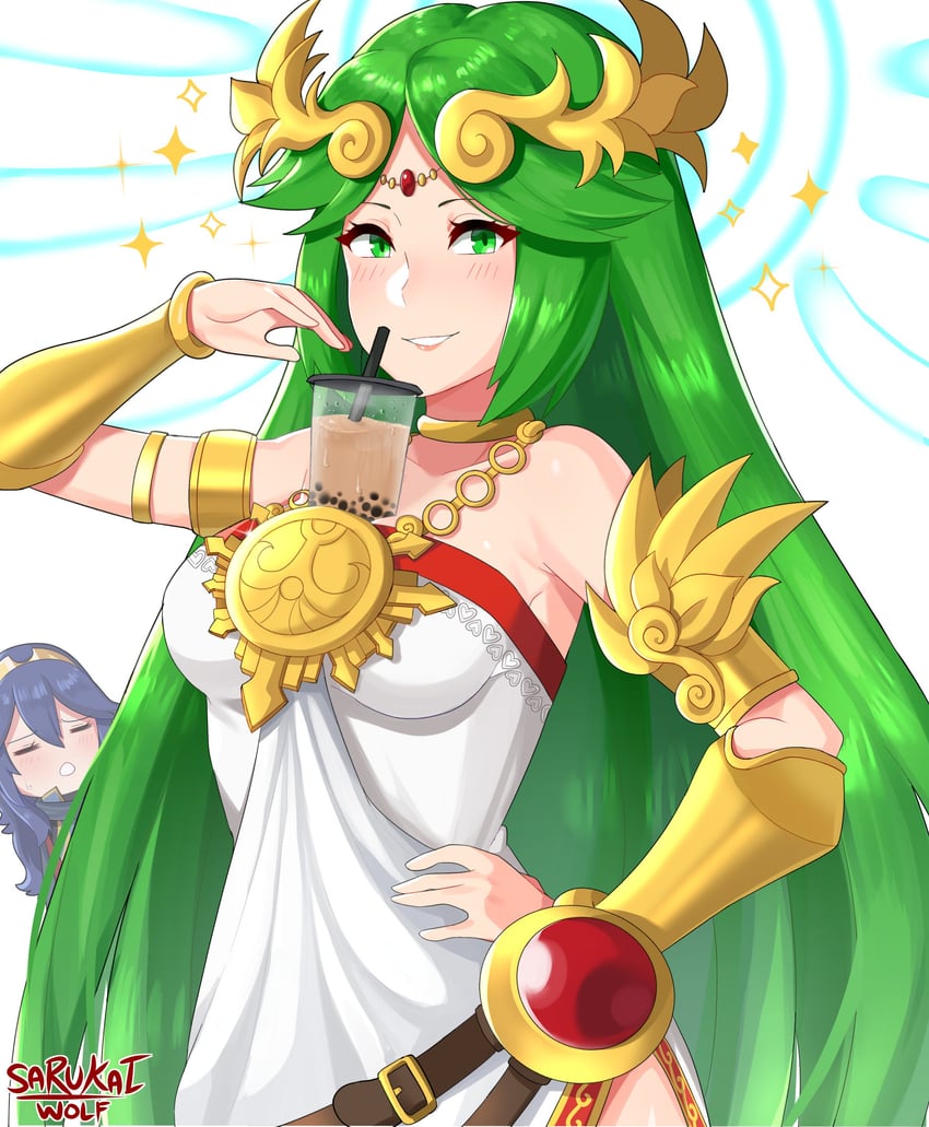 lucina and palutena (fire emblem and 3 more) drawn by sarukaiwolf