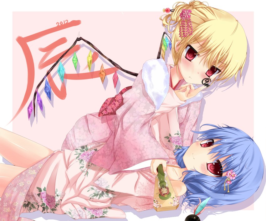 remilia scarlet, flandre scarlet, and hong meiling (touhou) drawn by fujieda_uzuki