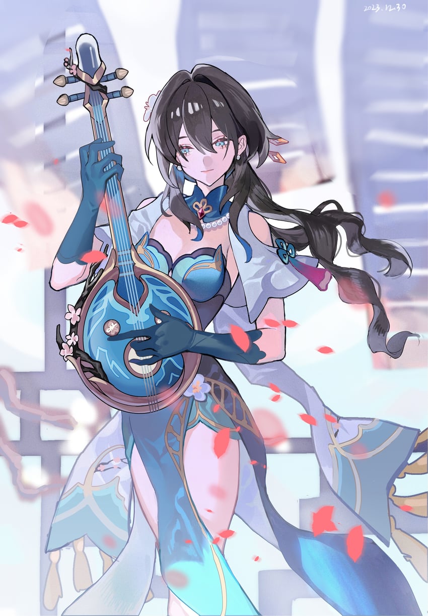 ruan mei (honkai and 1 more) drawn by mie_xing