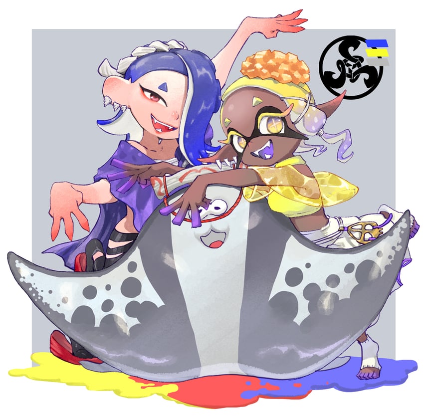 shiver, frye, and big man (splatoon and 1 more) drawn by nichaku