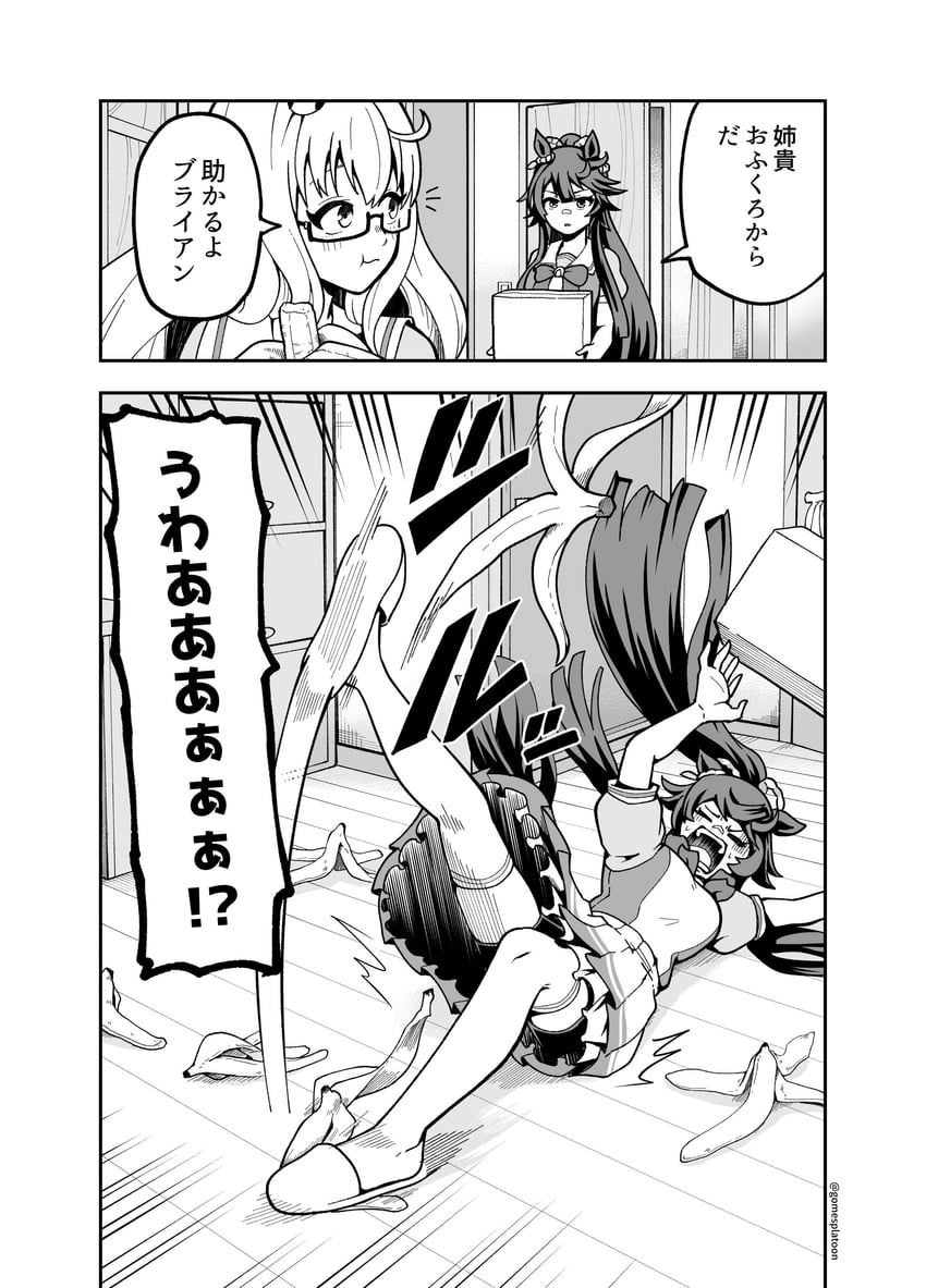 narita brian and biwa hayahide (umamusume) drawn by gomesu_(gomes0343)