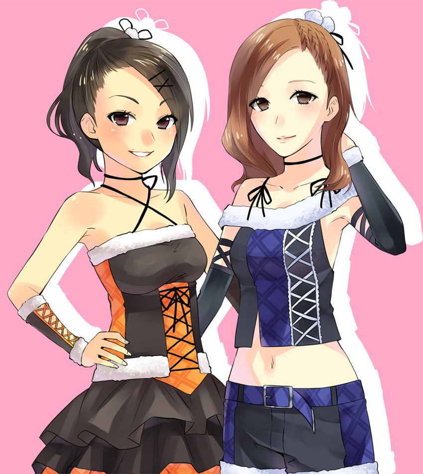 numakura manami and hara yumi (idolmaster and 1 more) drawn by hijiki_(hijikini)