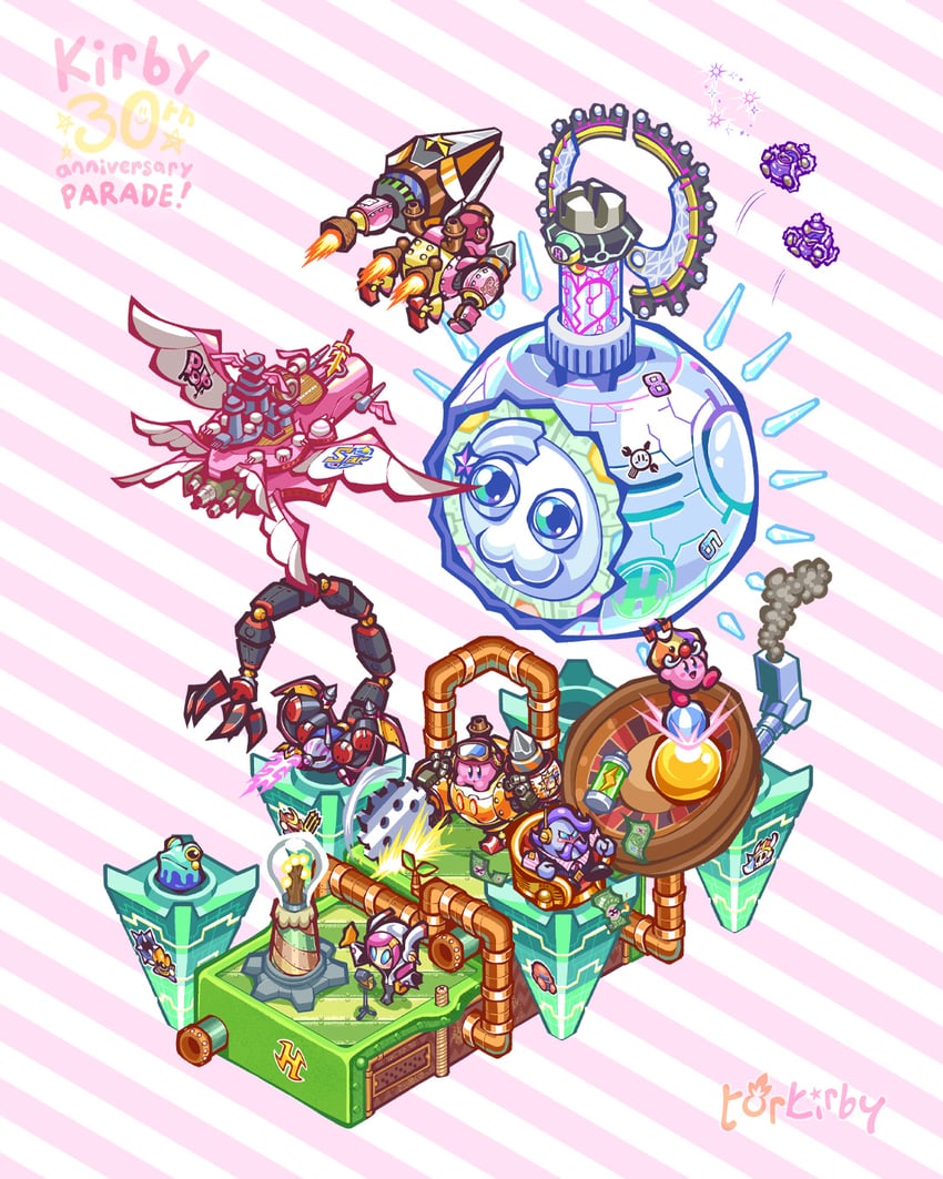 kirby, meta knight, susie, robobot armor, star dream, and 9 more (kirby and 1 more) drawn by torkirby