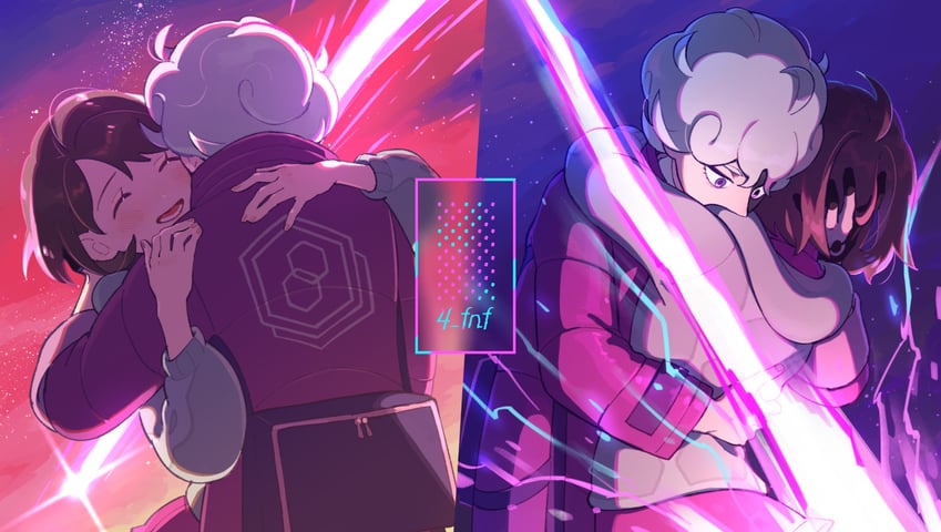 gloria and bede (pokemon and 1 more) drawn by 4_fnf