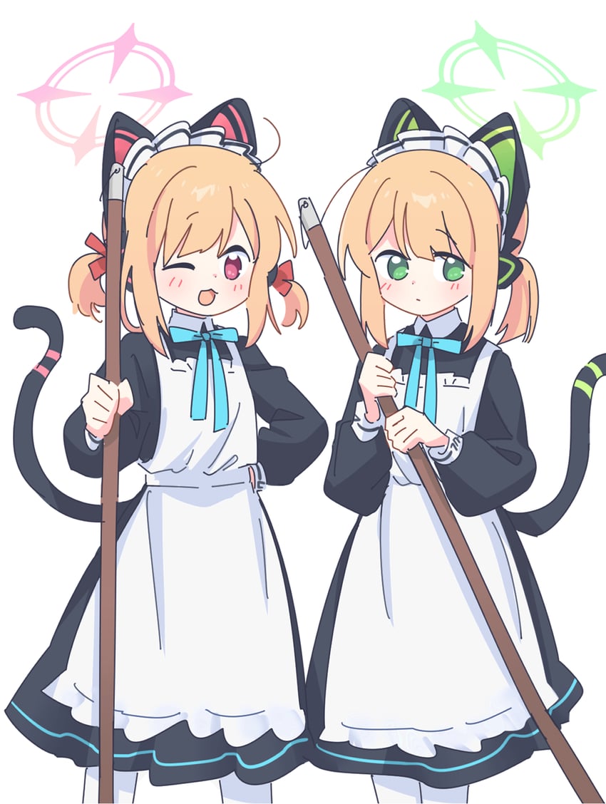 momoi and midori (blue archive) drawn by seal_007