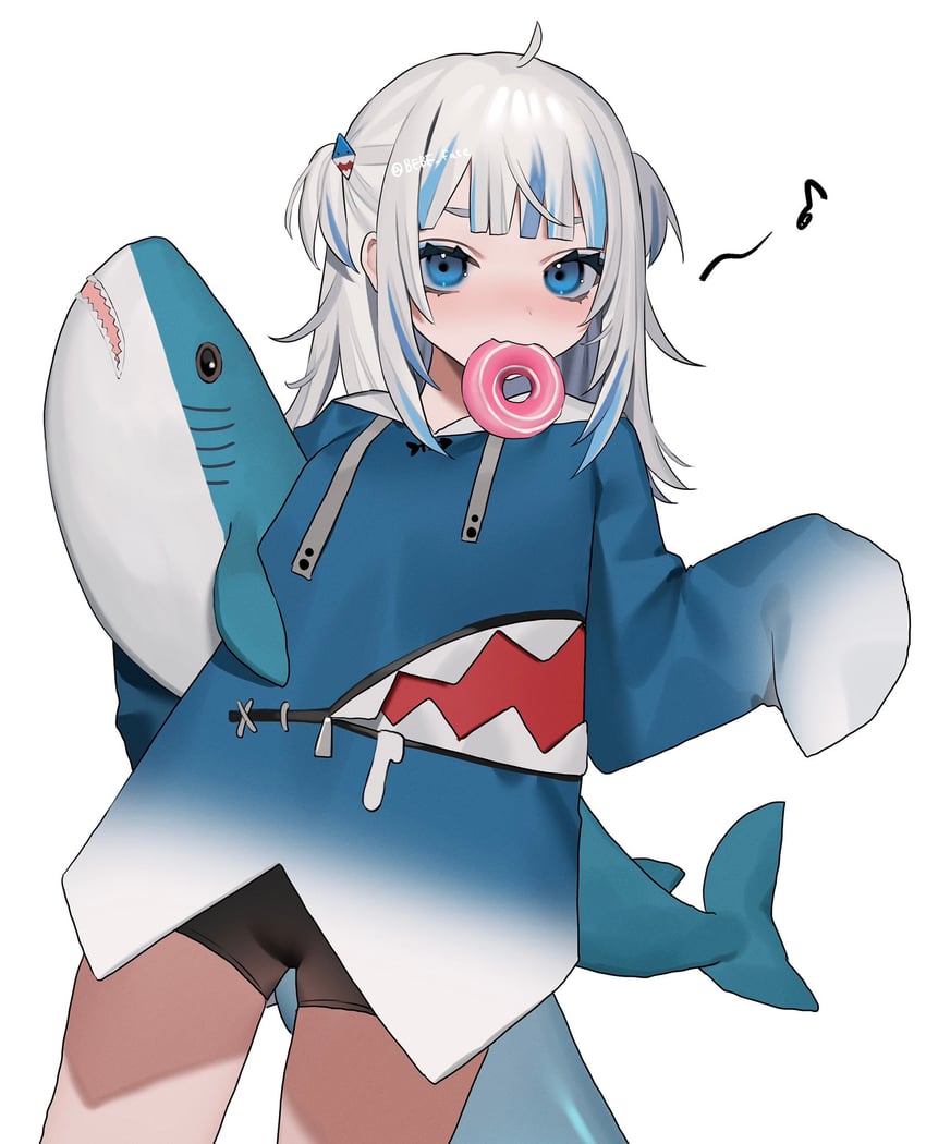 gawr gura (hololive and 1 more) drawn by bebe_(bebe_pp)