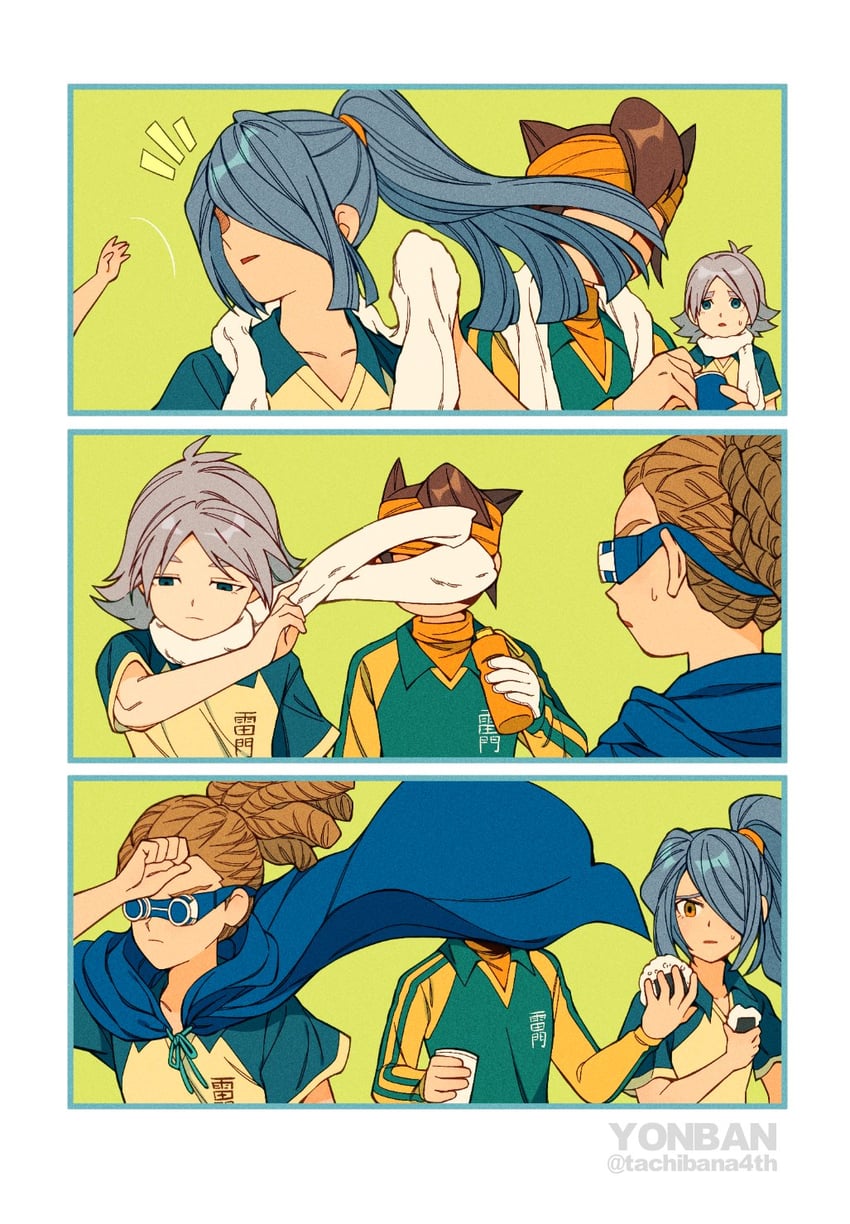 kazemaru ichirouta, endou mamoru, fubuki shirou, and kidou yuuto (inazuma eleven) drawn by yonban_(pls_type_urname)