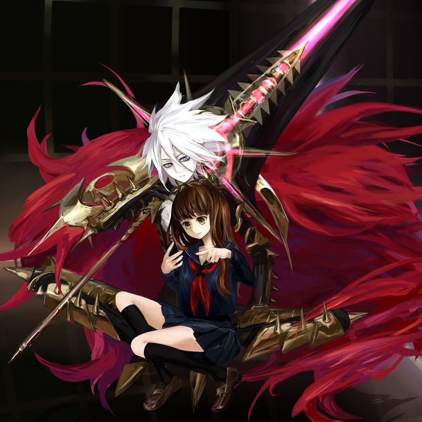 karna and kishinami hakuno (fate and 2 more) drawn by jannohjous