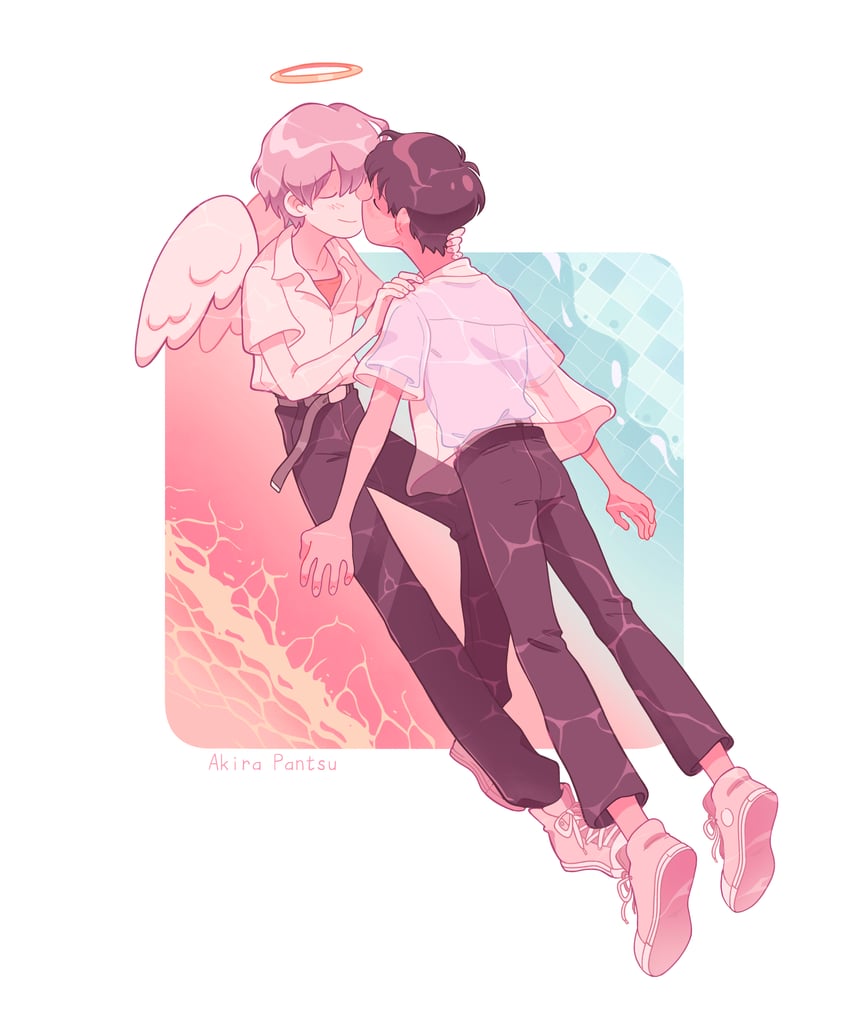 ikari shinji and nagisa kaworu (neon genesis evangelion) drawn by akirapantsu