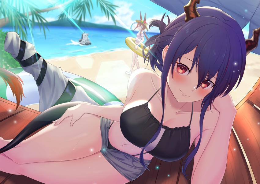 amiya, ch'en, female tourist c, and castle-3 (arknights) drawn by cocoablue23