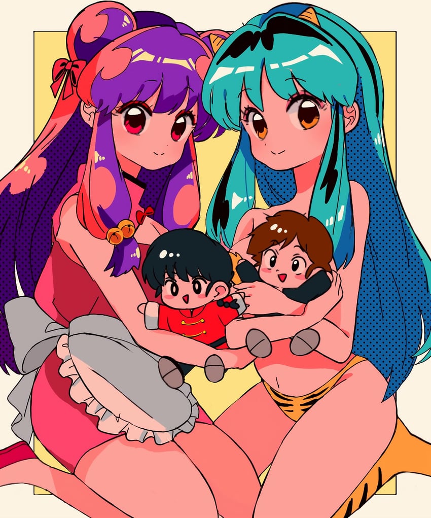lum, shampoo, saotome ranma, and moroboshi ataru (ranma 1/2 and 1 more) drawn by sanamaru_(sana79261827)