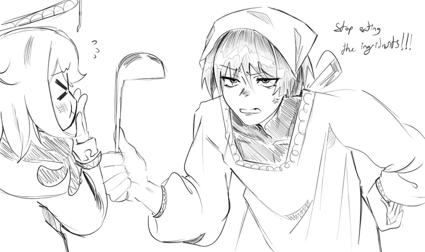 scaramouche, wanderer, and paimon (genshin impact) drawn by zac-n