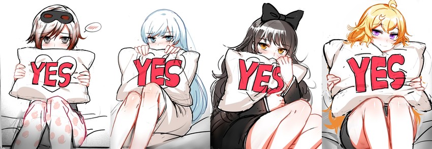 ruby rose, weiss schnee, yang xiao long, and blake belladonna (rwby) drawn by ndgd