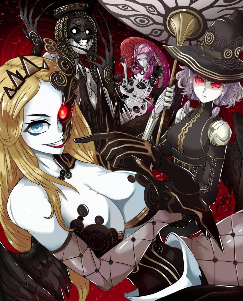 agrat bat mahlat, lilith, naamah, and eisheth zenunim (shin megami tensei and 2 more) drawn by ranaparlante
