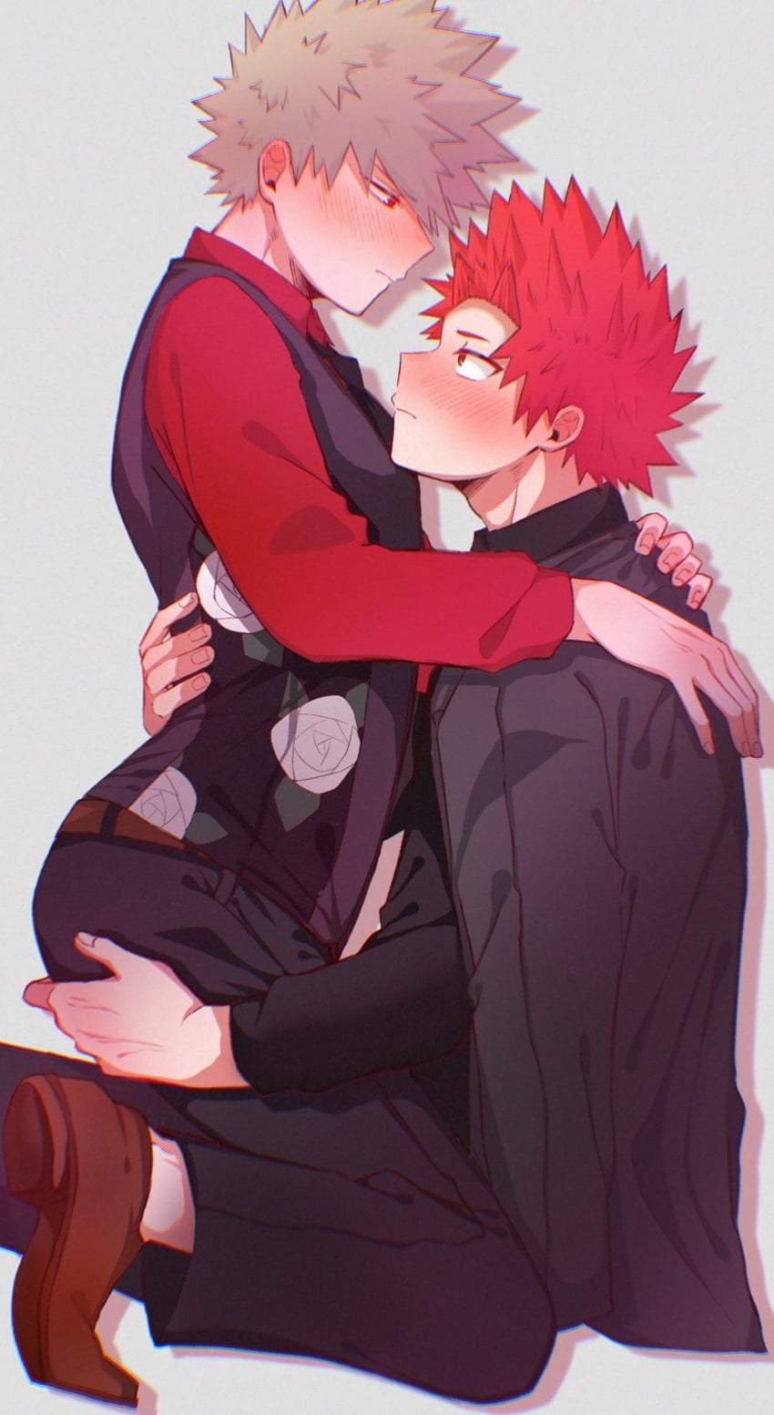 bakugou katsuki and kirishima eijiro (boku no hero academia) drawn by hane11254