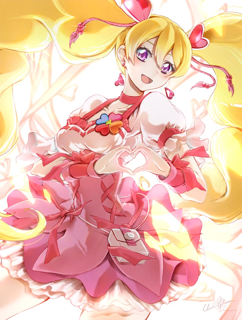 momozono love and cure peach (precure and 1 more) drawn by clear_glass_(mildmild1311)