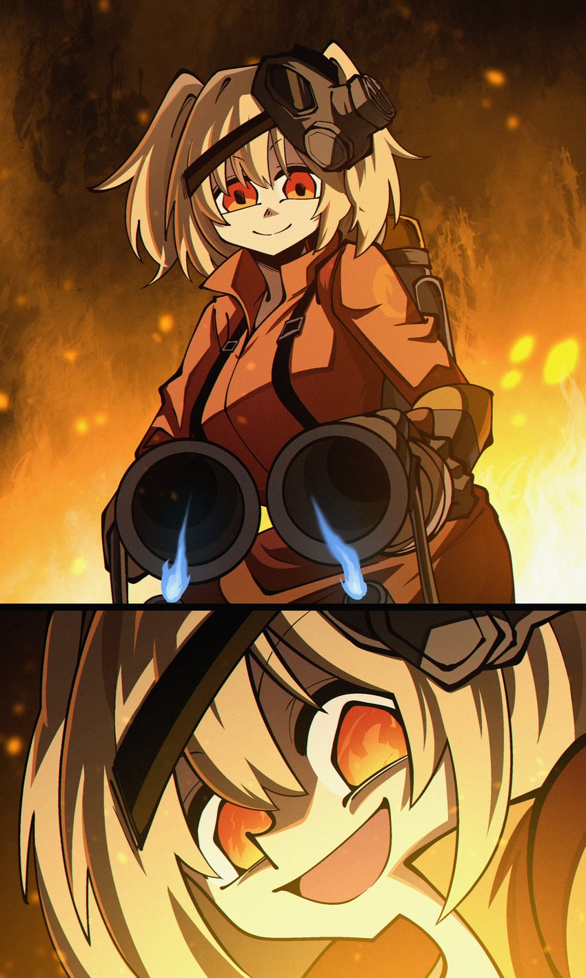 burnice white and pyro (zenless zone zero and 2 more) drawn by dryegen