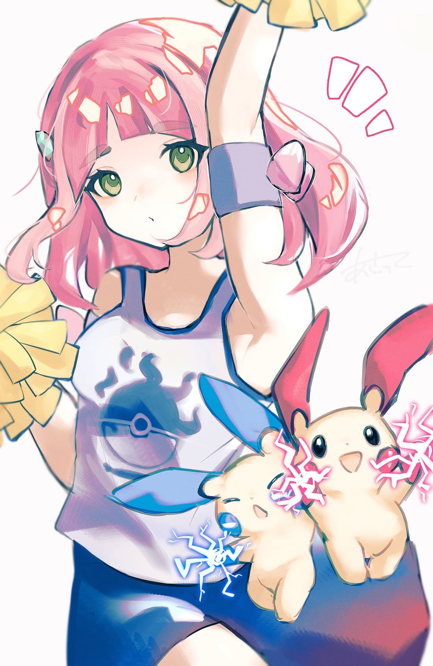 lacey, minun, and plusle (pokemon and 1 more) drawn by asatte_3z
