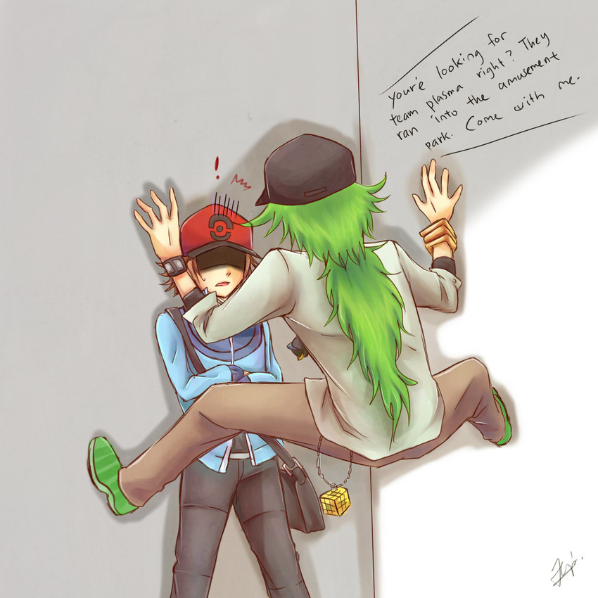 hilbert and n (pokemon and 1 more) drawn by vanilla_tea-er